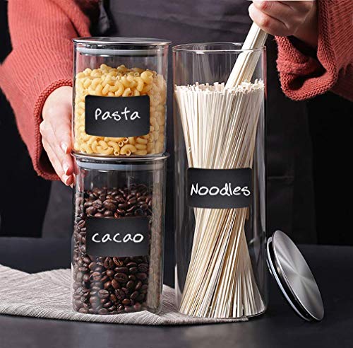 Verpakking van 150 Zelf-Adhesive Labels Set, Herbruikbaar voor Keuken, Organiseren met Liquid Chalk Markers, Verwijderbaar Chalkboard Label voor het decoreren van uw keuken, Opslag 5