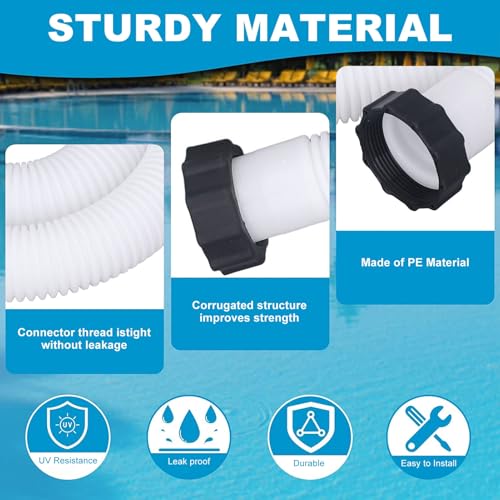 1,5 inch diameter Vervangingsslang voor zwembadpomp, grondpompslang voor zwembadslangen voor filterpompen, zandpomp en zoutwatersysteemaccessoire (1,5m)