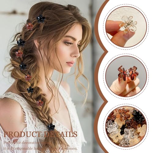 40 st Flower Claw Clips Mini Sweet Non-slip Vrouwen grijpen Plastic clip Kleine Haarspeld Leuke Haar Klauw Accessoires voor Meisjes Vrouwen Foto Dagelijkse Feest Hairstyle Accessoires 4