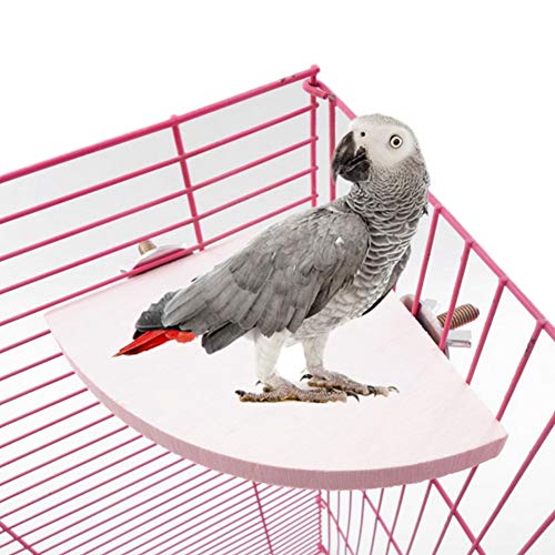 Vogel Platforms, 2 st Houten Stand Perches voor Parrot Cage, Pet Parakeet Parakeet Parakeet Speelgoed Hang Hamster Ventilator Vorm Afspelen 4