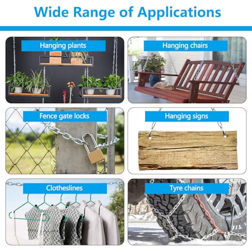 Staal ketting Verkocht door de Metre, 10 m metalen ketting, diameter 1,5 mm ketting Roestvrij staal, roestvrij staal ketting Verkocht door de metre, ronde stalen ketting, sterk voor hanglampen, zandzak, hangstoel 4