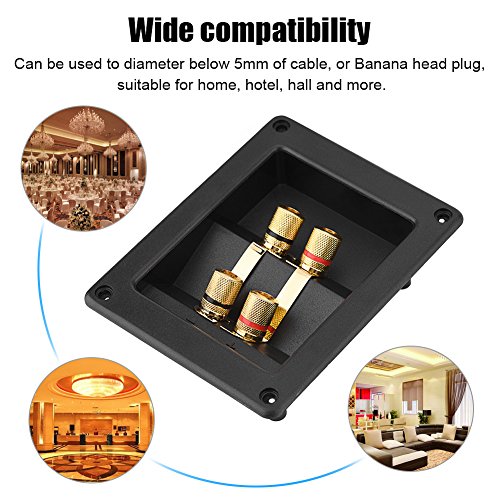 Speaker Junction Box, 4 Copper Terminal Terminals Kabel Connector Speaker Junction Box Akoestische Componenten