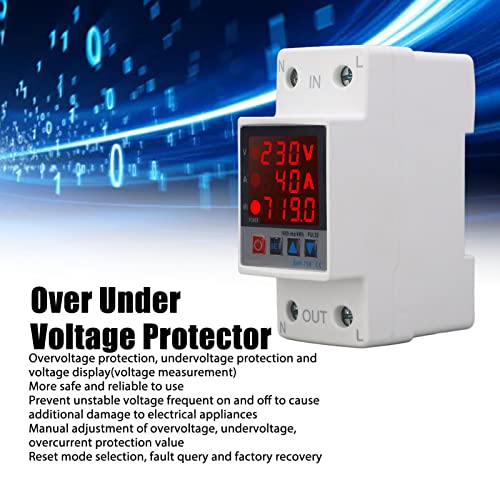 Onder Chirurg Bescherming Device, Over-Under Spanning Bescherming Veilig gebruik Onderspanning Beschermer AC220V PC Shell voor thuis (40A) 3