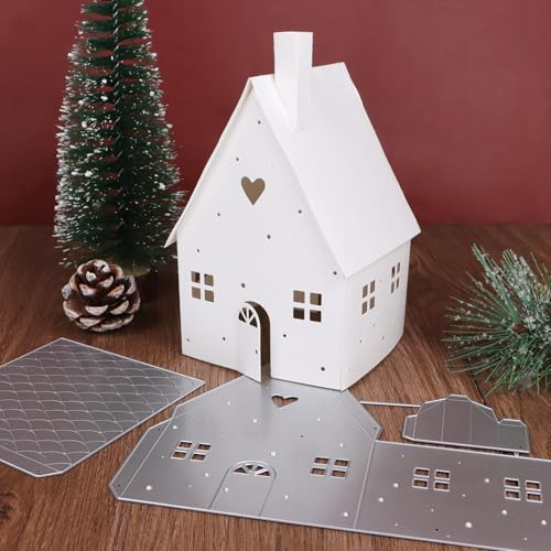 Die snijden template Kerst lantaarn huis die mallen 3D wieg grote template ambachten dit DIY decoratie Kerstmis huis tafel kerstboom geschenk 5
