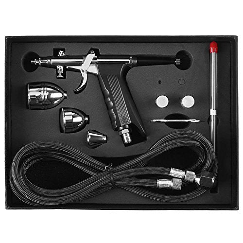 Airbrush kit, multifunctionele zwaartekracht airbrush pistool systeem set 0.3mm 0,5mm 0,8mm Nossles Cups set Kit