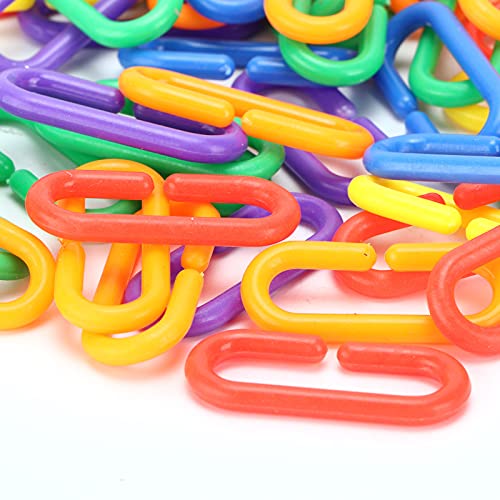 100 st. Plastic ketting Bird Toy, Plastic Links C-clips haken ketting Parrot Bird Toy Cage 5