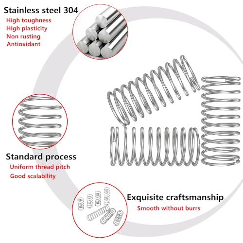Verpakking van 10 compressieveren, roestvrij staal 304 veer, draad diameter 0,7 mm, buitendiameter 4 mm, lengte 15 mm 3