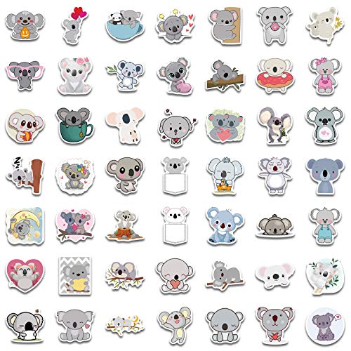 Koala Sticker Set Stickers voor kinderen Tieners 100 stuks Dieren Koalas Waterdichte Vinyl Stickers Laptop Skateboard Koffer Helm Autofiets mobiele telefoon Motorrijwiel Bike Scrapbook 5
