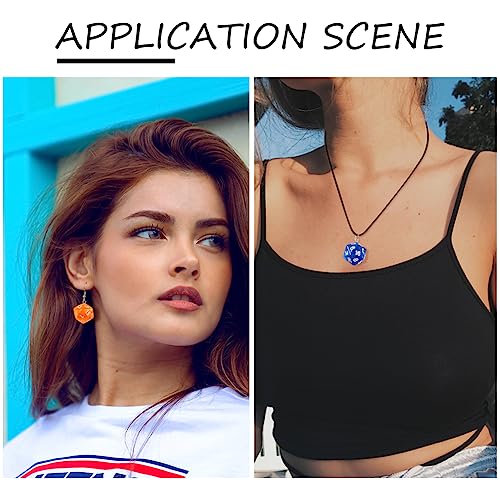 20PCS Polyhedral D20 Dice Bedels voor tafelspelen 20 Sided Facet spel Dice Acryl hangers voor sleutelhangers sieraden ambachten Pennen Decor, acryl, Geen edelsteen 5