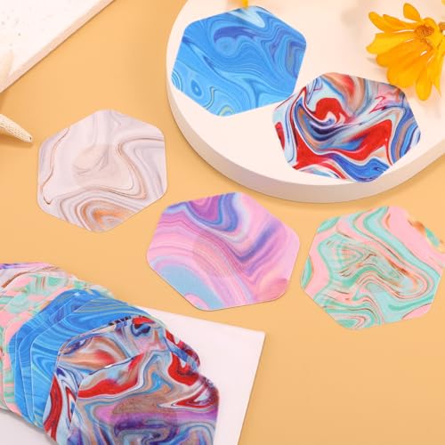 25 st Sensorhoesjes voor Libre 2 en Libre 3, Sweat en Waterproof Sensor Stickers CGM Monitor Marble Gradient lijm Patches (5 Styles) 3