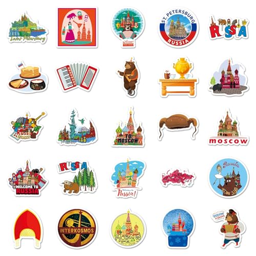 Russische Stickers voor tieners en volwassenen, 50 stuks, Russische waterdichte Vinyl Stickers Set, Auto, Motorfiets, Fiets, Skateboard, Snowboard, Bagage, Laptop, Koffer, Helm, Motorfiets, Computer 3