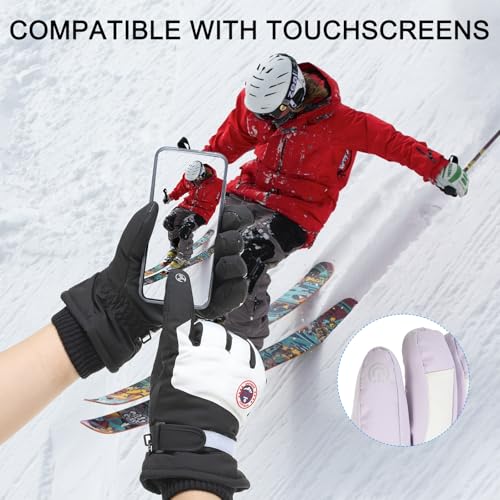 Winter Ski Sneeuwhandschoenen, Waterdichte Winter Warming Handschoenen Touch Scherm Skiën Werk Handschoenen voor Vrouwen 3