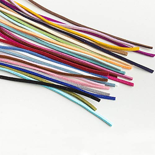 Verpakking van 54 lederen riem 3 mm Suede 26 Kleuren voor armbanden, ketting, kralen, sieraden, DIY, handgemaakte ambachten, kleurrijk, 54 Metres 4