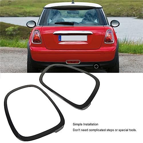 Staartlichtring, 2 stuks links en rechts achterlichtring trim 63217351432 ABS Staartlicht surround trim voor F55 F56 F57(zwart) 3