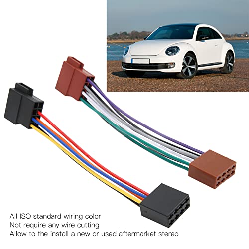 Car Radio Harnas Connector, ISO Radio Wire Connector Wire Harnas Adapter Plug Man naar vrouw 16 Pin ISO Vrouwelijke Radio Receiver Kabel 5