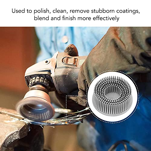 2 Inch penseel schijf slijpen borstel Shank On Penseel schijf 2 Inch penseel schijf Roloc penseel schijf 80 Grit penseel schijf voor Angle Grinder Br (Grijs) 5