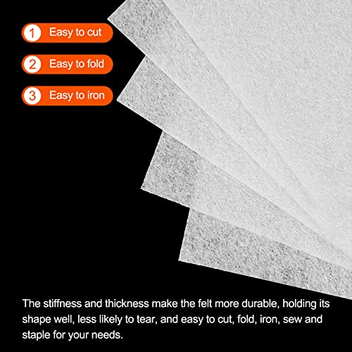 Set van 21 zacht vilt bladeren Zelfklevende stof Craft bladeren wit 10x10cm voor DIY Hobbydecoratie 4