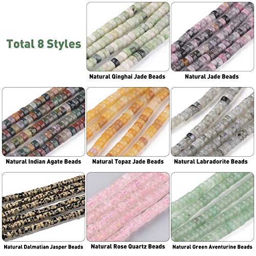 Heishi Stone Kralen 160 Pieces 8 Kinds Plat rond Loose Stone kralen voor armbanden oorbellen ketting sieraden maken 4