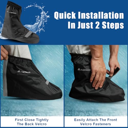 Waterdichte Overschoenen, Non-Slip Herbruikbare Fietsschoenen, Overschoenen, Verstelbare regenhoes, Schoendeksels met Reflectoren voor Motorfiets, Fietsen, Wandelen, Outdoor 5