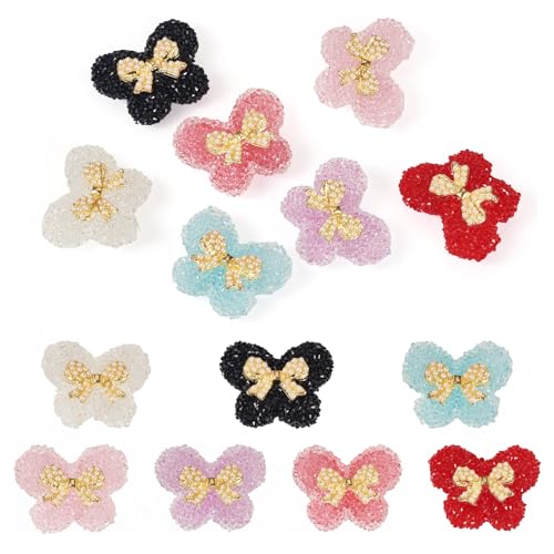 7 stuks strik en vlinder acryl kralen suikerachtige vlinder spacer kralen doorschijnend Frosted gummy snoep dikke kraal voor doe-het-zelf armband ketting sieraden maken