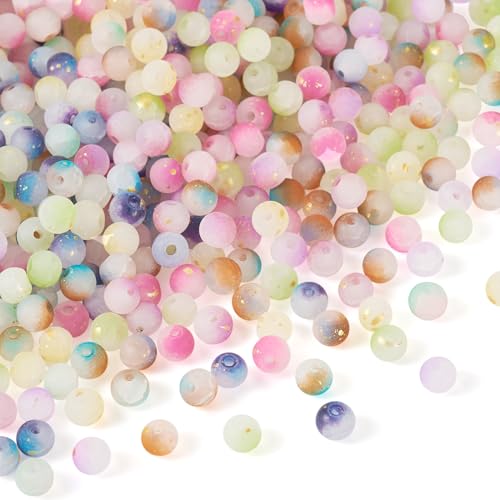 540st matglas kralen: 6mm ronde multicolor kristal kralen voor sieraden maken