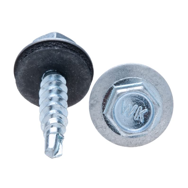 4.8mm x 70mm Dakschroeven, Hex zelfboren dakschroeven met rubberen afdichtingsring, Roestbestendig, weerbestendig, gegalvaniseerd, Coarse Wire, Cladding Schroef voor Tin Dak (50 stuks) 4