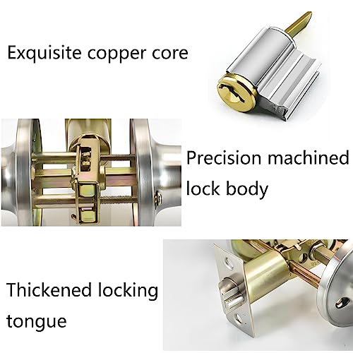 Entracne passage deur handvat slot Knobs Lock Set - Geen sleutels - koperen vergrendeling Core - slot grootte 60/70mm - kan worden vergrendeld binnen 4