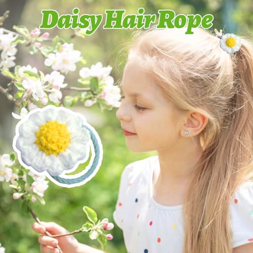 Daisy Hair Clips Daisy Hair Tap Set, Leuke haak bloem haarspeldjes Bloem Haarspelden voor meisjes Daisy Hair Accessoires 3