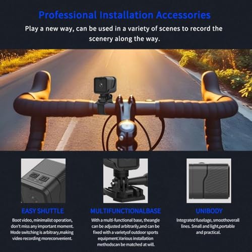 Marhynchus Sportcamera wifi 1080p Full HD 25 fps 1920 x 1080p 25 FPS, ondersteuning 256 GB geheugenkaart, geïntegreerde microfoon, batterij 900 mAh, voor buitenactiviteiten, materiaal 4