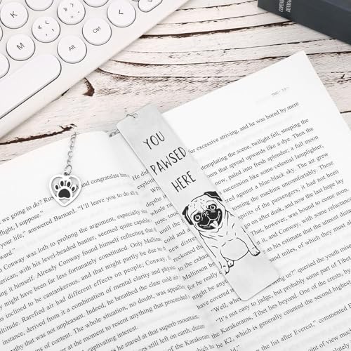 Grappige hond bladwijzer voor vrouwen, You Pootte Here Metal Boek Marker leuke cadeau voor eigenaren Mannen Vrouwen Boek Fans (Stijl 4) 4