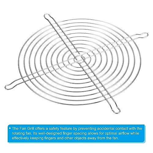 200mm Fan Finger Grill, 304 Roestvrij stalen Grill Beschermer Ventilator Beschermhoes voor 20x20mm Ventilatoren voor apparatuur Computer DIY, Zilver 4