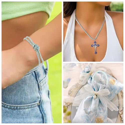 3mm Polyester Twisted Cords 3 Lagen Polyester Touw Decoratieve Touw Glanzend voor ophangen Decoratie Gordijnen Band Back Bag Trekkoorden Home Decor, Licht Groen 3