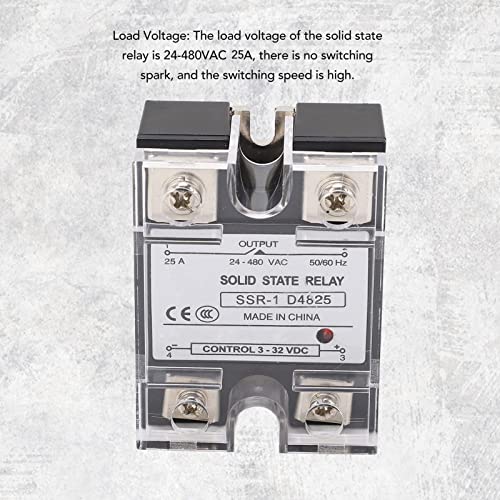 SSR-1 D4810 Solid State Relay, 10A Semiconductor Relay Module 3-32V DC tot 24-480V AC, met transparante hoes voor Home Control 3