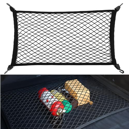 Auto Bagage Net Cargo Security Net Trunk Net 70 x 40 cm Uitschuifbaar tot 140 x 80 cm Organisatie Bagage Net Elastische Mesh met 4 haken Bagage Net voor de meeste auto's