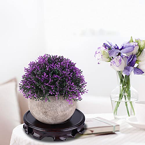 Vintage Multifunctioneel Retro ronde vaas basis, 10 x 2,5 cm, massief houten standaard, rond, massief hout, ornament van steen, klein voetstuk, Bonsai, oosterse weergave op theepot basis