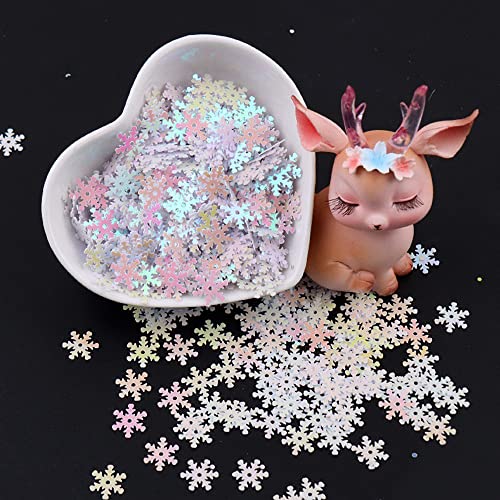 10mm pailletten voor ambachten pailletten sneeuwvlok pailletten voor het naaien van pailletten voor DIY Craft het maken van bruiloft decoratie Kerstmis decoratie partij decoratie 20g, Ca. 1000 stuks wit B