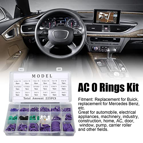 O-Ring Assortiment Set 225PCS Auto Airconditioning O-Ring Sealing Set 14 maten Assortiment met Wasmachine Spacer voor Machine-industrie 3