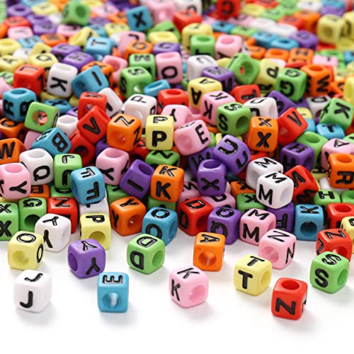 Acryl brief kralen 1000 st 6mm witte kralen zwarte letters alfabet kralen A tot Z kubus voor DIY het maken van armbanden ketting sieraden