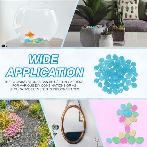 Lichtgevende stenen, 300 stuks Luminous Rocks voor Indoor Decoraties Fish Basin Garden Courtyard Landschap Cadeaus voor vrienden, Lichtblauw 5