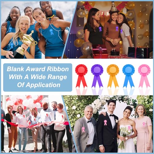 Blanke Award Ribbon, 10st Prijs Ribbon Award Medal Winnaar Ribbon Erkenning Deelname Ribbon voor Wedstrijd, Sportevenement en Feest, Bruiloft, Paars 5