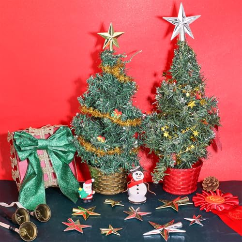 18 Stks 6 Stijlen Kerstboom Star Topper, 3 Size Plastic Boomtop Ster Ornamenten voor Kerstboom Craft Woondecoratie 4