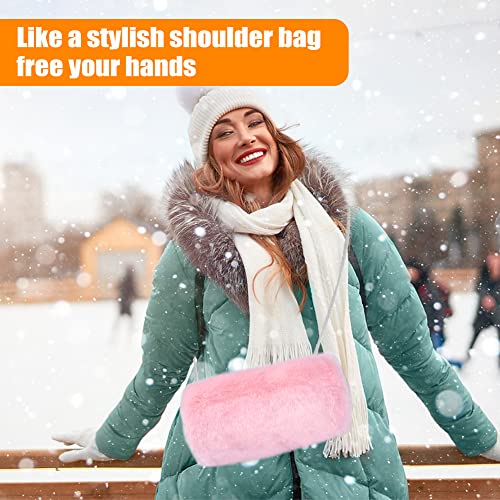 Handboeien met fauxbont voor dames Draagbare roze faux bont handboeien met wrap voor vrouwen meisjes 36 x 20cm Roze, roze 4