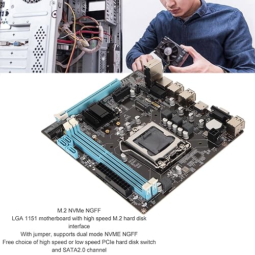 LGA 1155 Moederbord, H61 ITX Computer Moederbord voor Desktop, 2 X DDR3, 6xUSB2.0, 3xSATA2.0, PCIe 16X, VGA, HDMI, NVME M.2, 100M NIC 3