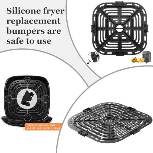 8 stuks Rubber Bumpers voor de lucht friteuse, Rechthoekige Siliconen Rubber Tips voor de lucht friteuse, Siliconen Rubber Voeten voor de lucht friteuse, Sharper Plate voor de lucht friteuse, Ver 5