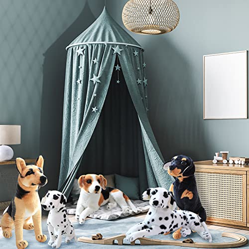 Dalmatische pluche hond, 30 cm, Liggende honden, Gevuld dier voor kinderen, 30 cm, Knuffelspeelgoed, hond, levensecht, wit, zwart, Dalmatiër, dier, pluche pop, hond, Kussen, pluche speelgoed voor jongens en