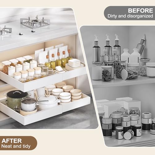 Uittrekbare lade Organisator voor Keuken laden Organisator voor Keuken Cupboard Uitbreidbaar Geen Boren en Nagels vereist
