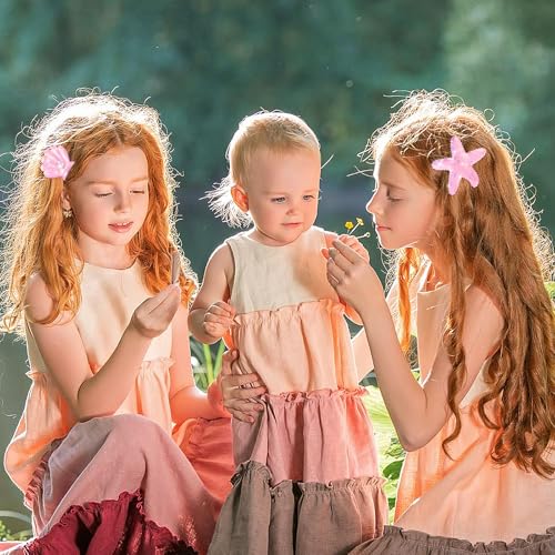 Verpakking van 6 zeesterren Shell Hair Accessoires, Glitter Sequins Hair Clips Headgear, Star Pearl Headwear Hair Clip Accessoires Sequins Hairpins voor vrouwen en meisjes