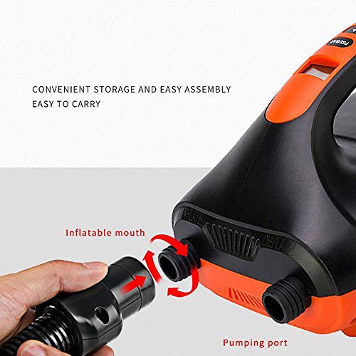 Elektrische luchtpomp SUP pomp 20PSI 12V DC hoge druk pomp met intelligente dubbele fase auto-off functie voor het opblazen van peddelboot, luchtbed, Kajak Rafts, zwembadspeelgoed 3