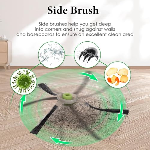 13Stuks Filter Vervangingsdeel voor Lefant M210 M210S M210B M213 M213S M2 voor OKP Life Robovac K2 K3 K3A K4 K5 Robot Stofzuiger 6 HEPA Filters 6 Zijborstel 1 Reinigingsborstel 4