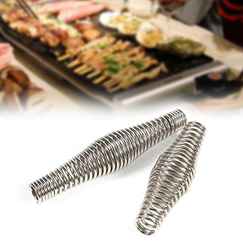 BBQ Spring handvat, 4.3"/5.5" Roestvrij stalen handvat Veren Zilver voor Grill gebieden, Grills, Houtoven, Bakoven en Rokers (11cm) 3